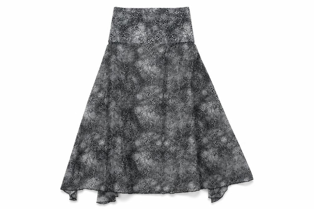M&Co Womens Grey Geometric Polyester A-Line Size L Off the Shoulder Pullover