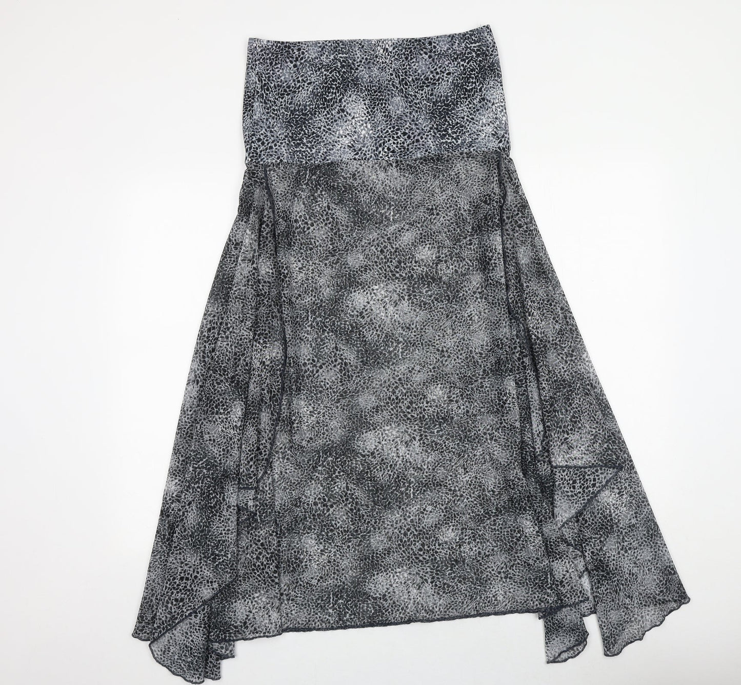 M&Co Womens Grey Geometric Polyester A-Line Size L Off the Shoulder Pullover