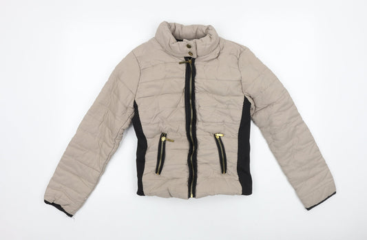 Preworn Womens Beige Puffer Jacket Jacket Size S Zip