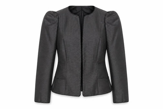 atentif Womens Grey Polyester Jacket Blazer Size 10 - Shoulder Detail