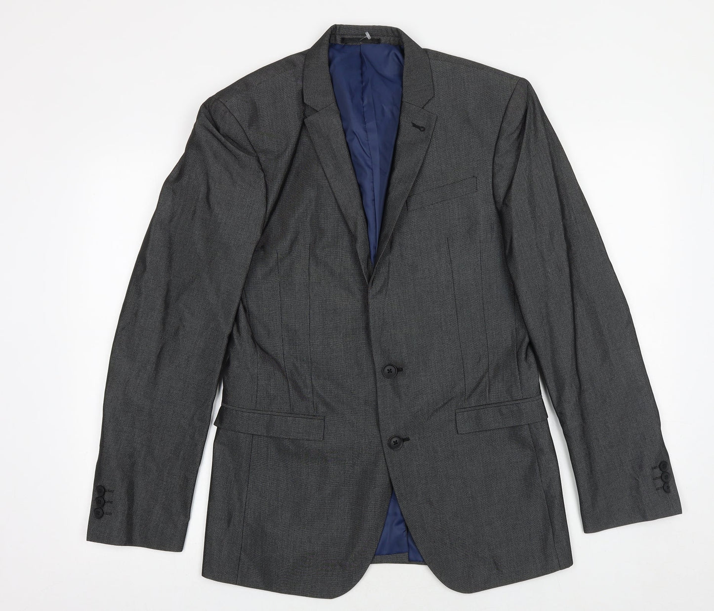 NEXT Mens Grey Polyester Jacket Suit Jacket Size 36 Regular
