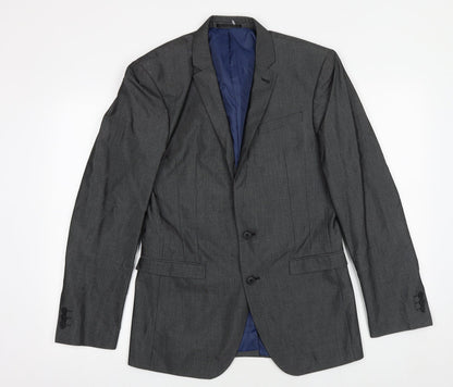 Next Mens Grey Polyester Jacket Suit Jacket Size 36 Regular