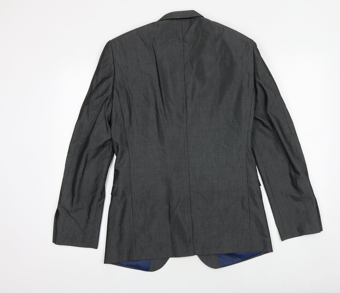 NEXT Mens Grey Polyester Jacket Suit Jacket Size 36 Regular