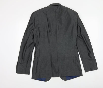 Next Mens Grey Polyester Jacket Suit Jacket Size 36 Regular