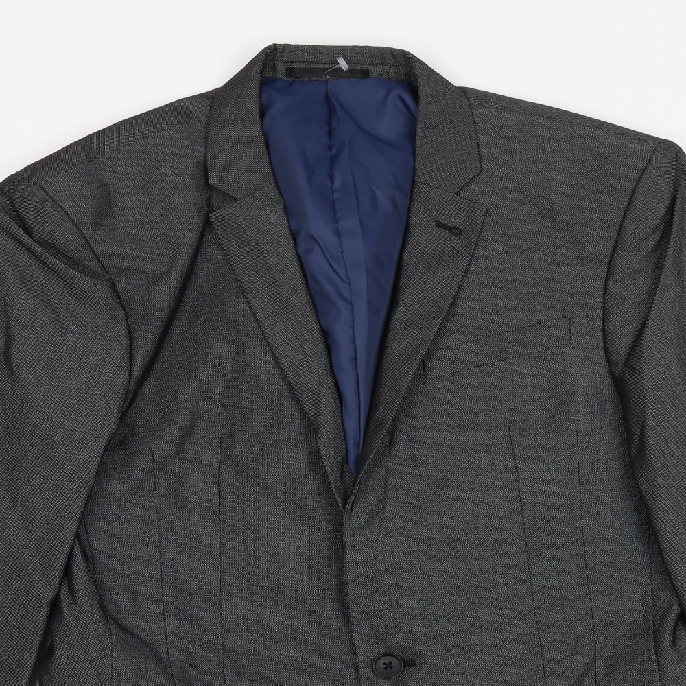 NEXT Mens Grey Polyester Jacket Suit Jacket Size 36 Regular