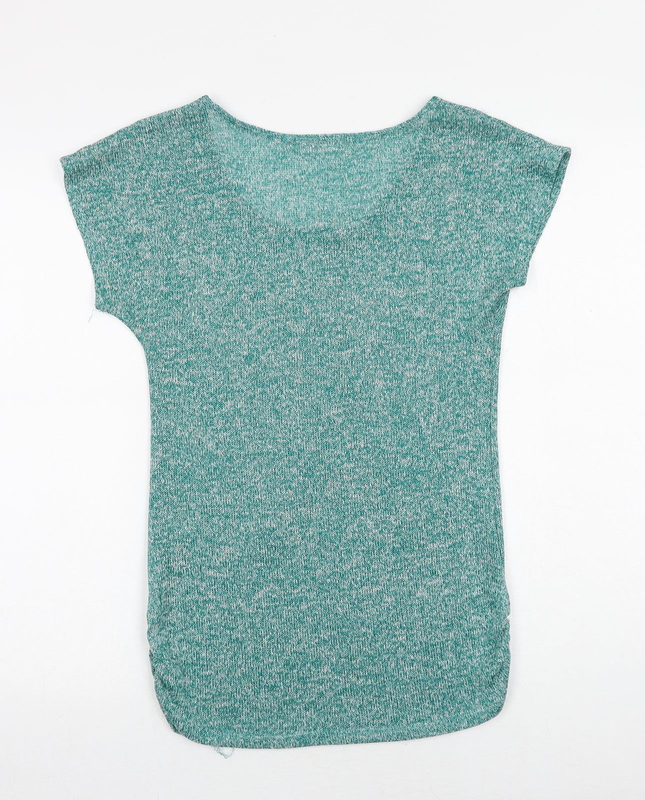 Agenda Womens Green Polyester Basic T-Shirt Size S Boat Neck - Paris