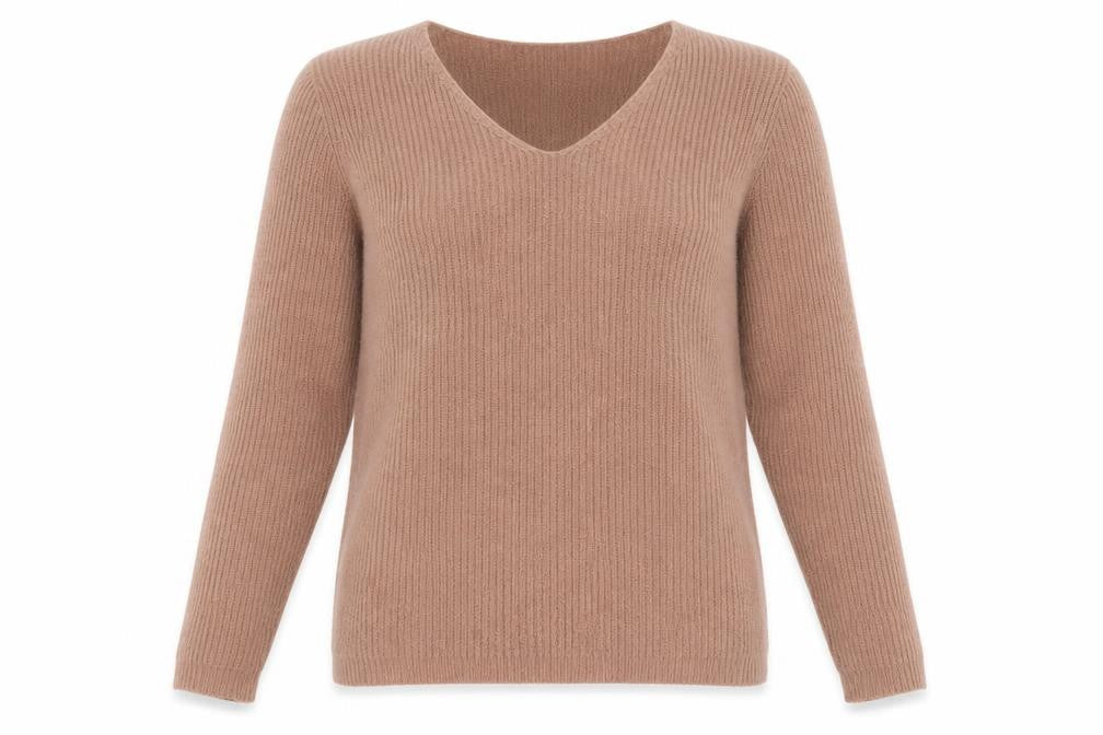Sfera Womens Pink V-Neck Polyester Pullover Jumper Size L