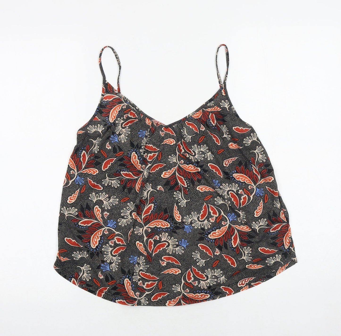 H&M Womens Black Geometric Polyester Camisole Tank Size S V-Neck
