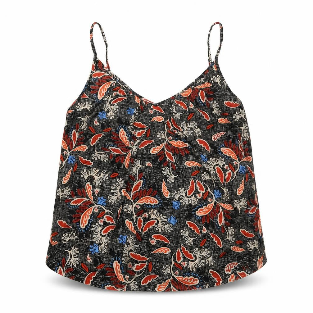 H&M Womens Black Geometric Polyester Camisole Tank Size S V-Neck