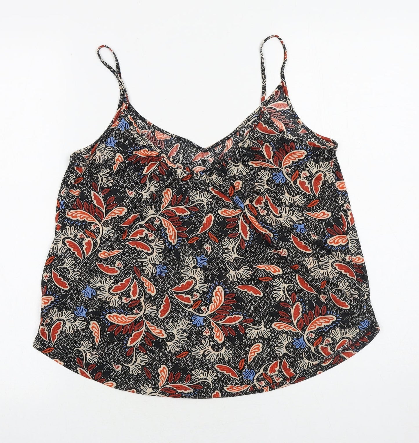 H&M Womens Black Geometric Polyester Camisole Tank Size S V-Neck