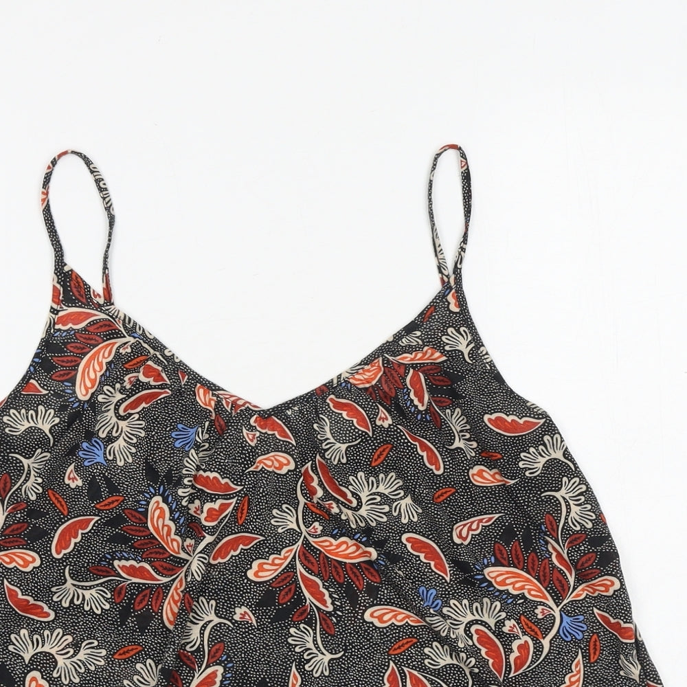 H&M Womens Black Geometric Polyester Camisole Tank Size S V-Neck