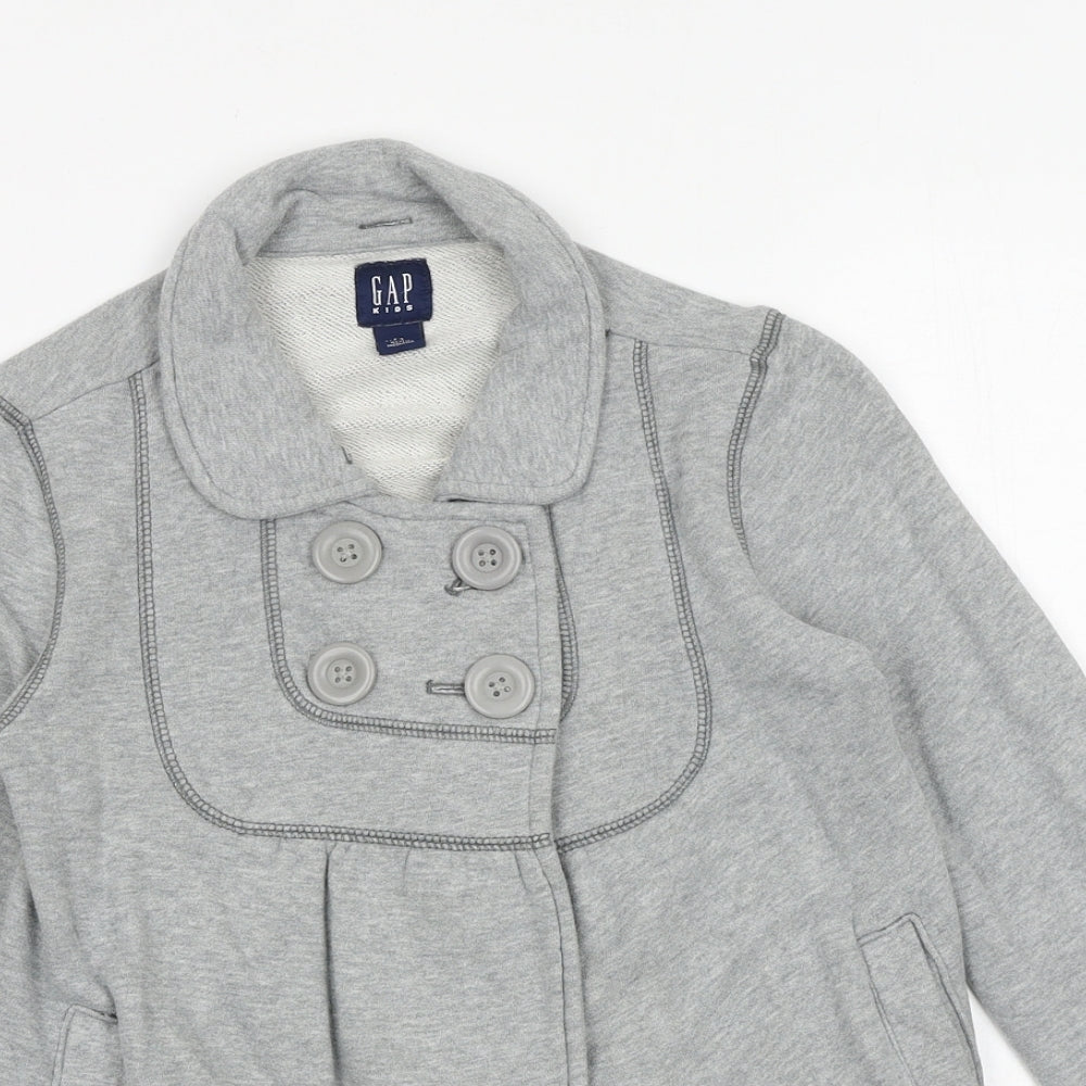 Gap Girls Grey Jacket Size 8-9 Years Button