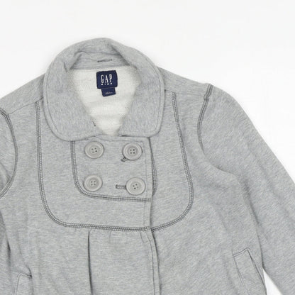 Gap Girls Grey Jacket Size 8-9 Years Button