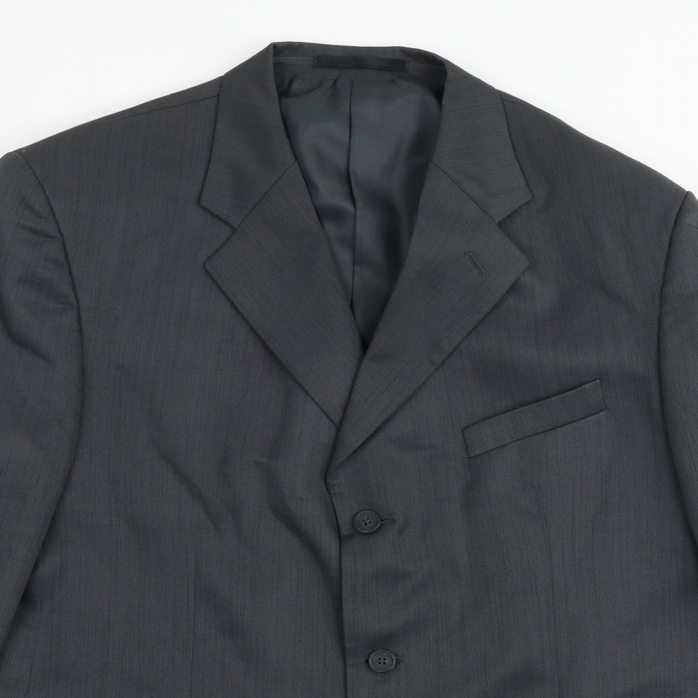 zantos Mens Grey Polyester Jacket Suit Jacket Size 44 Regular