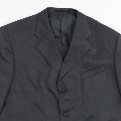 zantos Mens Grey Polyester Jacket Suit Jacket Size 44 Regular