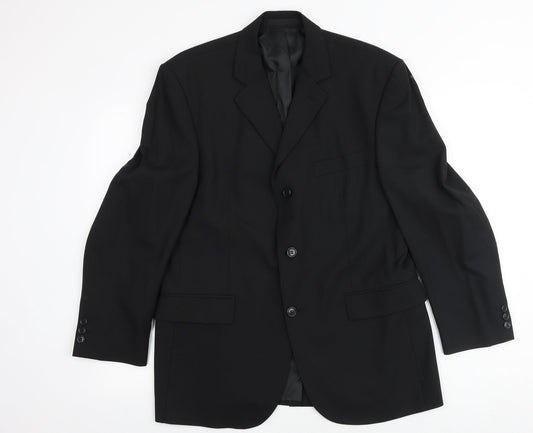 Burton Mens Black Wool Jacket Suit Jacket Size 40 Regular