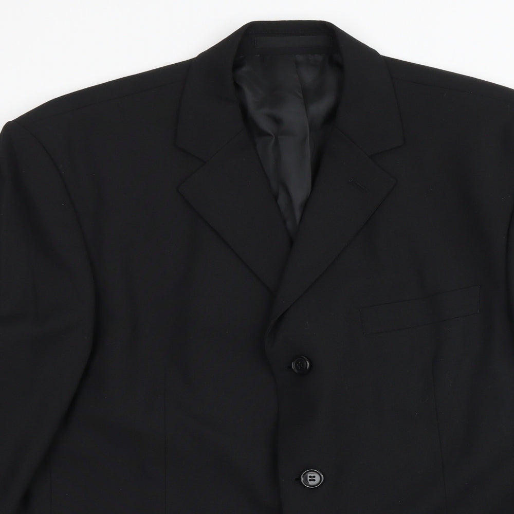 Burton Mens Black Wool Jacket Suit Jacket Size 40 Regular