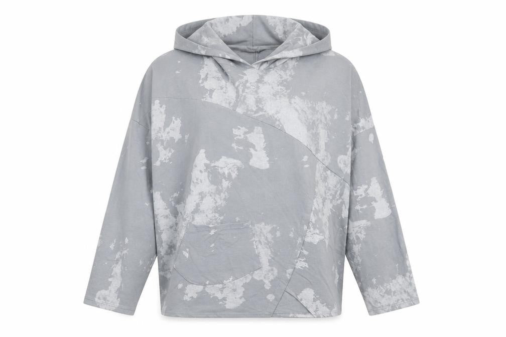 Nabella Womens Grey Geometric Polyester Pullover Hoodie Size S Pullover