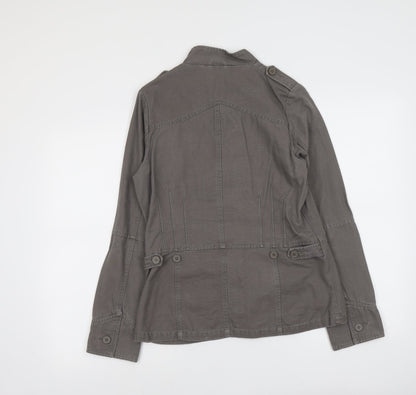 Quiz Womens Grey Jacket Size 10 Button