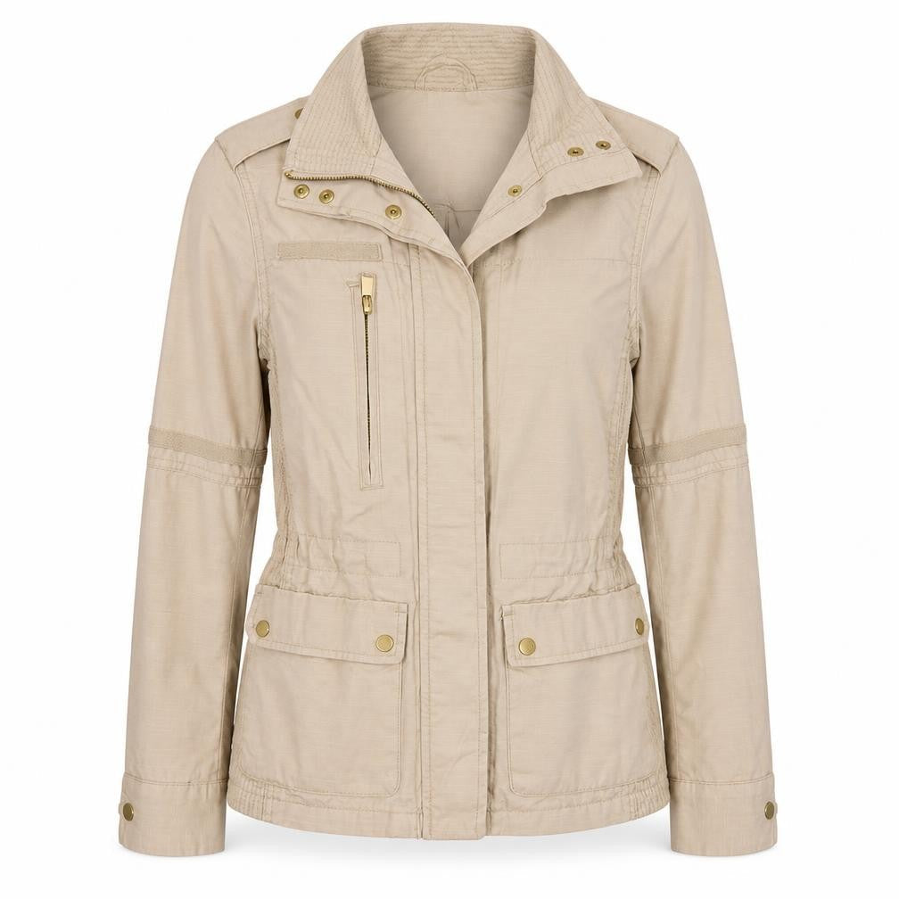 H&M Womens Beige Jacket Size 4 Zip