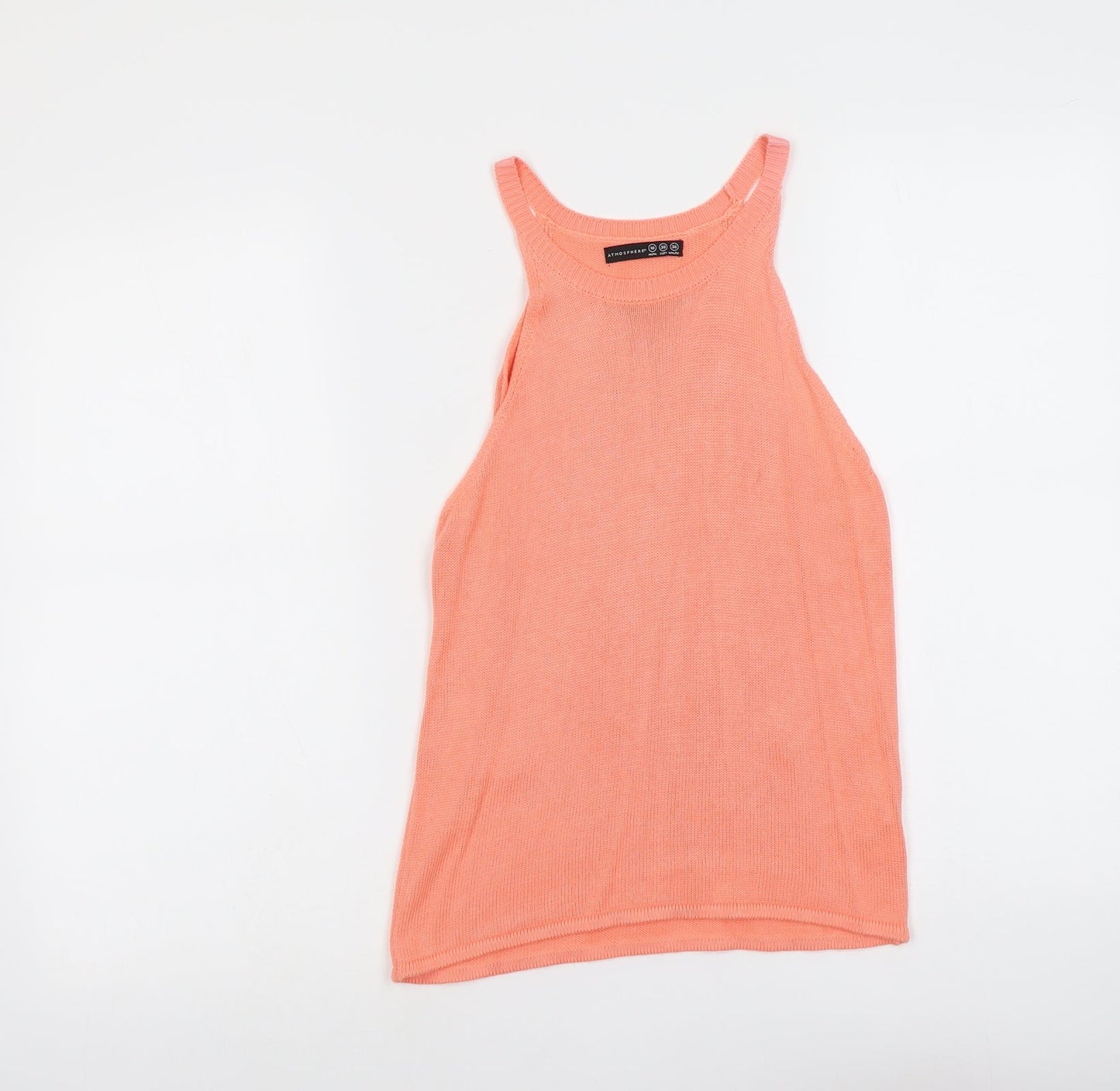 Atmosphere Womens Orange Viscose Basic Tank Size 10 Boat Neck