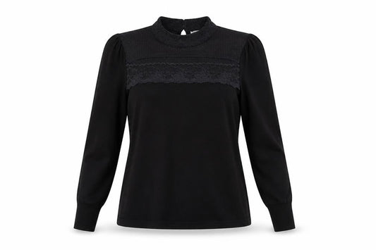 Warehouse Womens Black Round Neck Acrylic Pullover Jumper Size 10