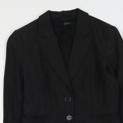 United Colors of Benetton Womens Grey Polyester Jacket Suit Jacket Size 14