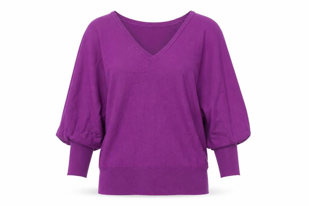 Dorothy Perkins Womens Purple V-Neck Viscose Pullover Jumper Size 10