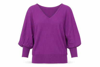 Dorothy Perkins Womens Purple V-Neck Viscose Pullover Jumper Size 10