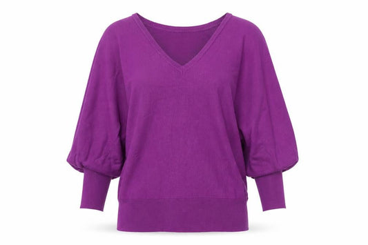 Dorothy Perkins Womens Purple V-Neck Viscose Pullover Jumper Size 10