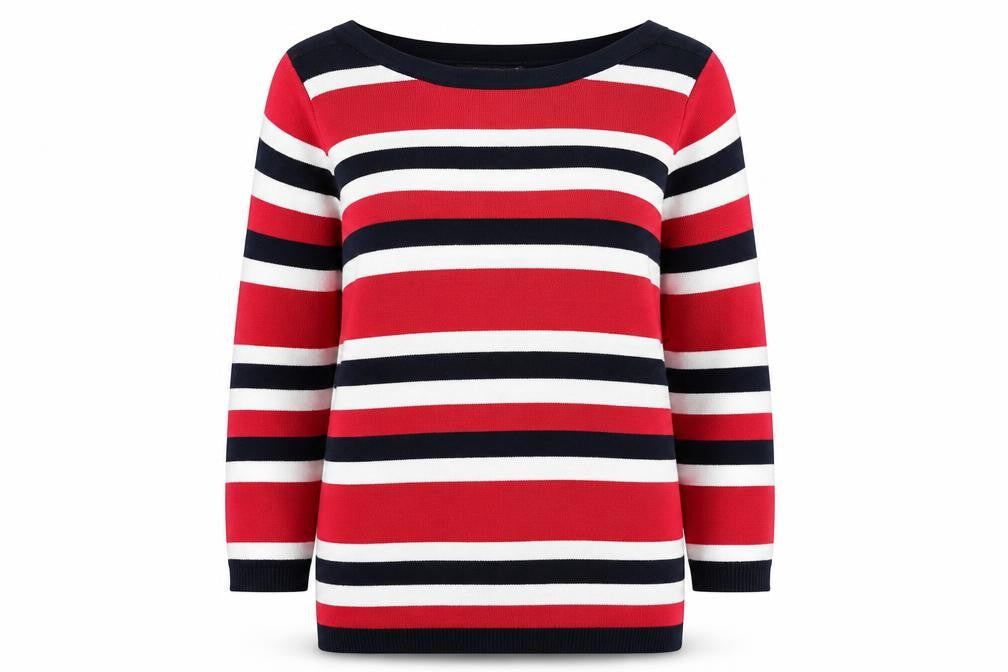 Papaya Womens Multicoloured Round Neck Striped Acrylic Pullover Jumper Size 12