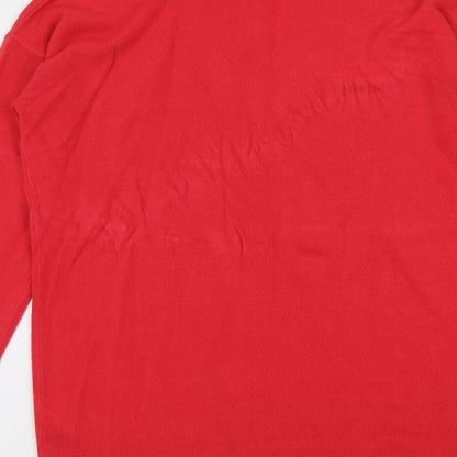 Principles Womens Pink V-Neck Acrylic Pullover Jumper Size 12