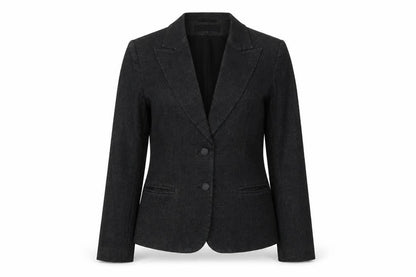 H&M Womens Grey Cotton Jacket Blazer Size 12