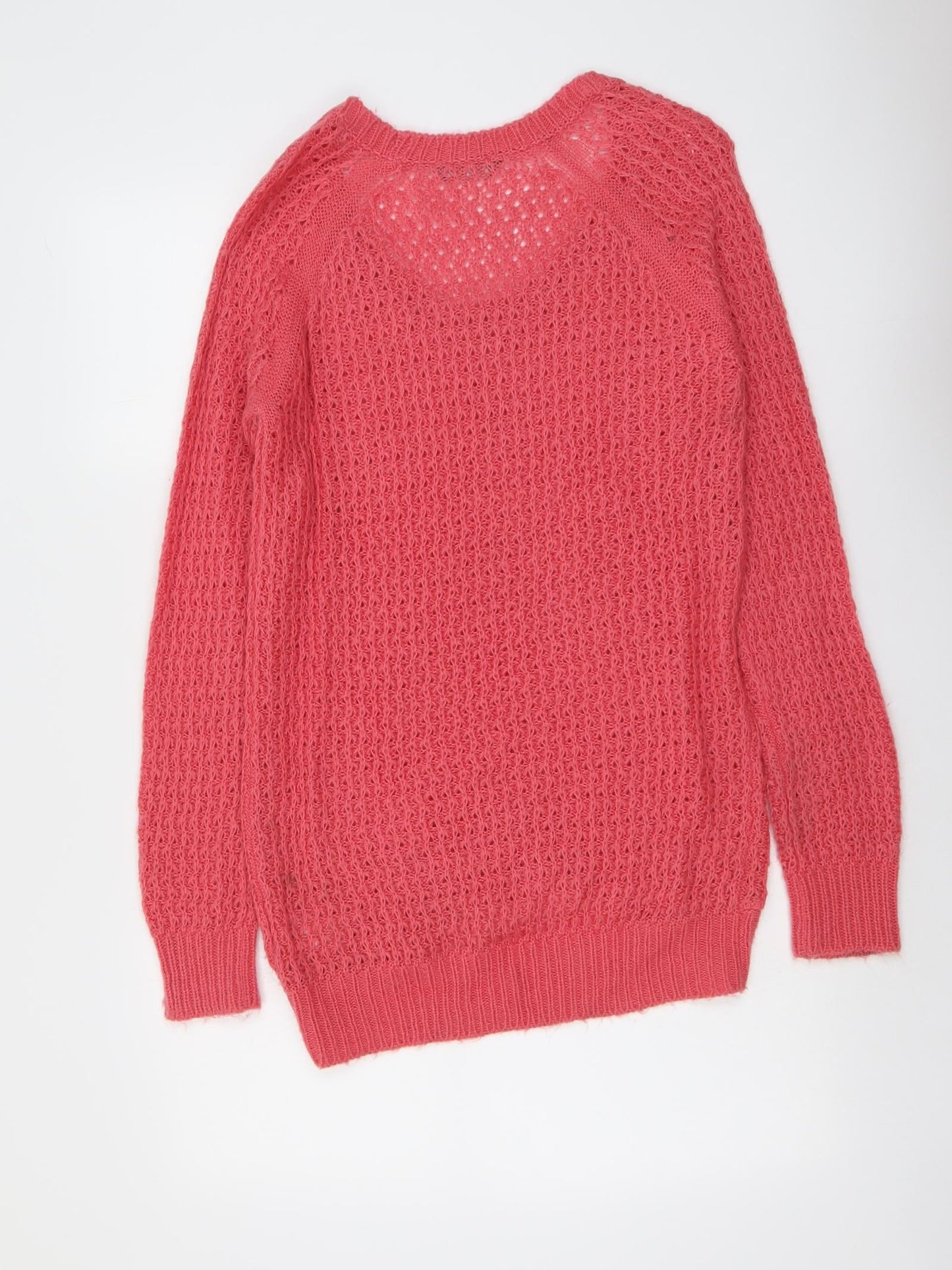 Dorothy Perkins Womens Pink Scoop Neck Acrylic Pullover Jumper Size S