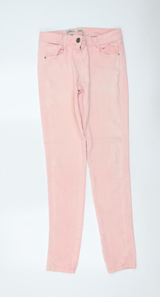 F&F Womens Pink Cotton Skinny Jeans Size 8 L31 in Regular Button