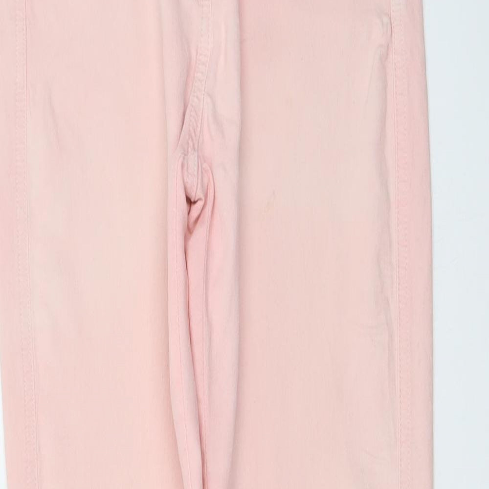 F&F Womens Pink Cotton Skinny Jeans Size 8 L31 in Regular Button