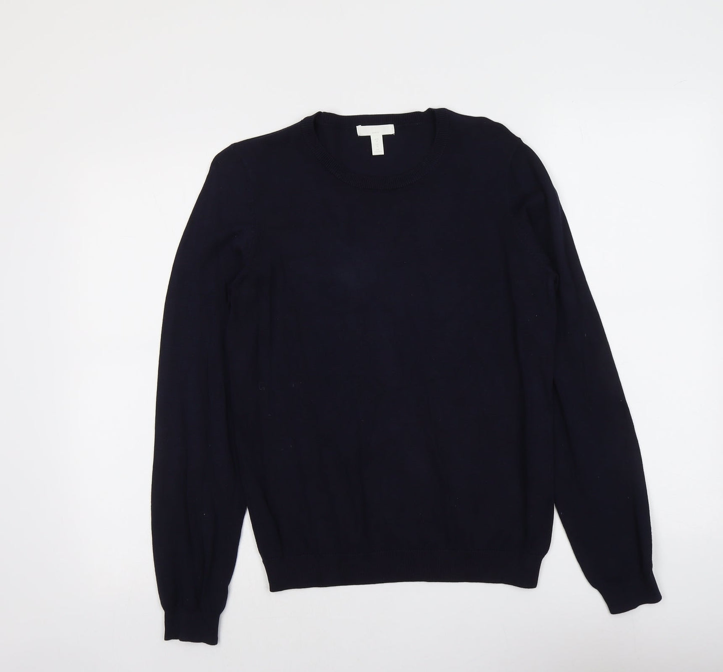 H&M Womens Blue Round Neck Viscose Pullover Jumper Size M