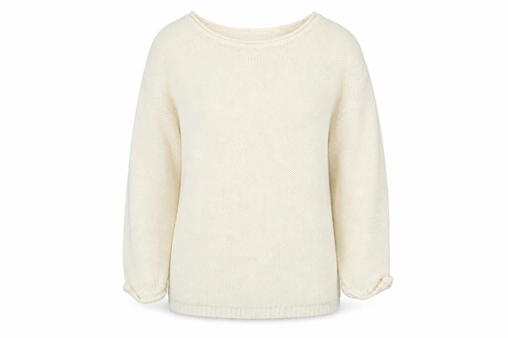 H&M Womens Ivory Boat Neck Acrylic Pullover Jumper Size M