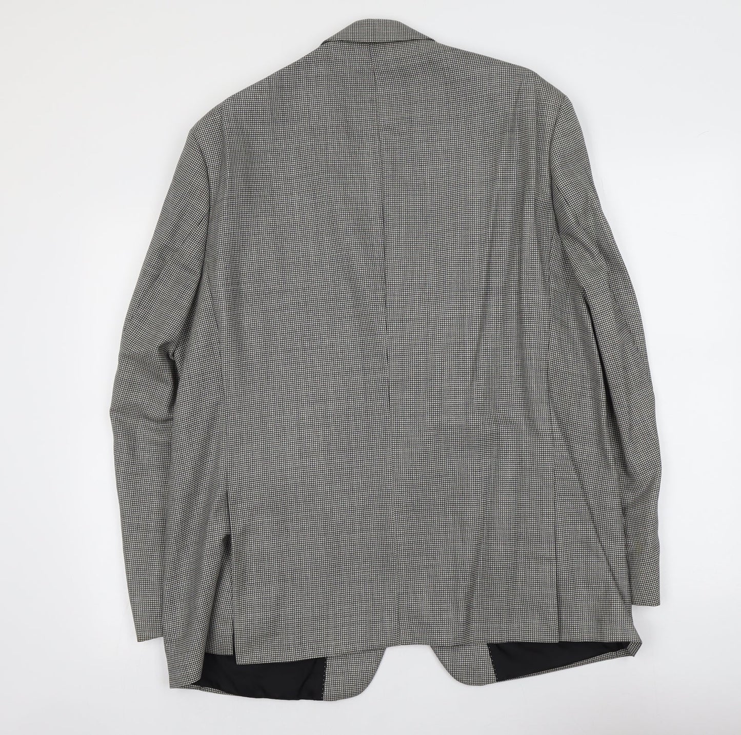Atelier Torino Mens Grey Geometric Wool Jacket Suit Jacket Size L Regular
