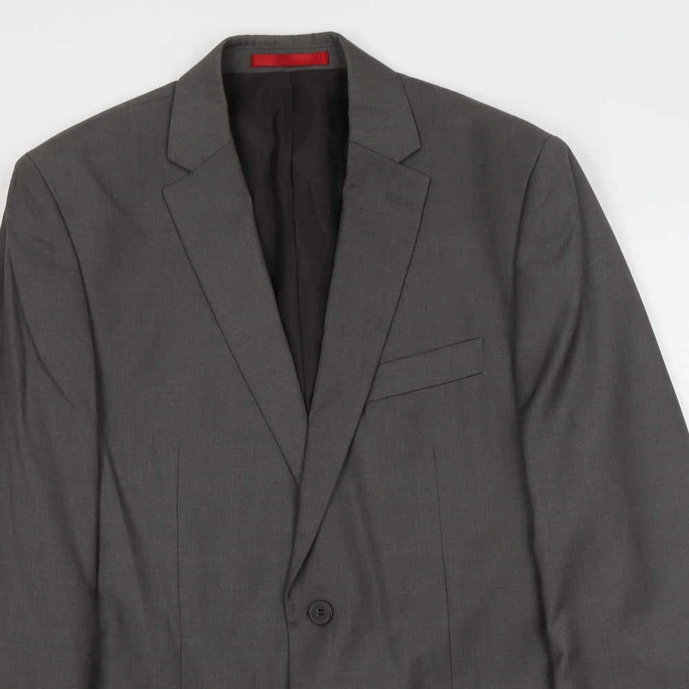 Burton Mens Grey Polyester Jacket Suit Jacket Size M Regular