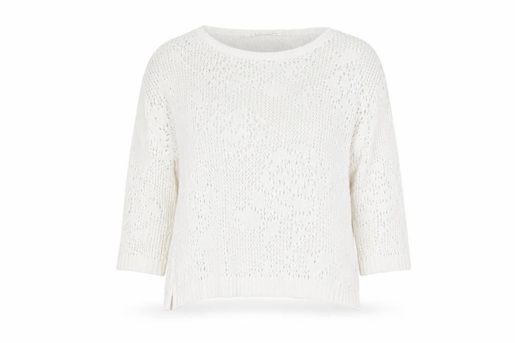 NEXT Womens Ivory Round Neck Acrylic Pullover Jumper Size 8