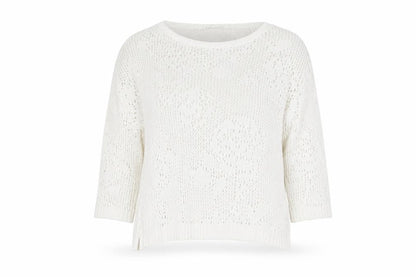 Next Womens Ivory Round Neck Acrylic Pullover Jumper Size 8