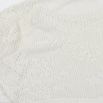 Next Womens Ivory Round Neck Acrylic Pullover Jumper Size 8
