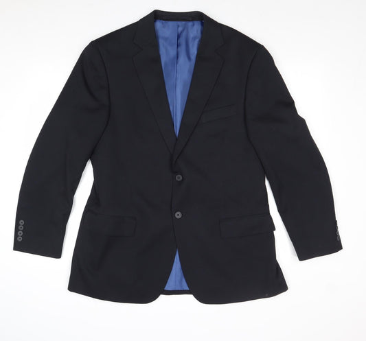 Marks and Spencer Mens Blue Polyester Jacket Suit Jacket Size 42 Regular