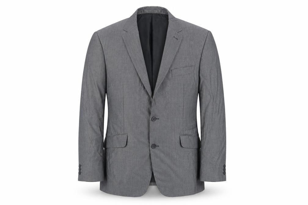 Preworn Mens Grey Polyester Jacket Suit Jacket Size 42 Regular