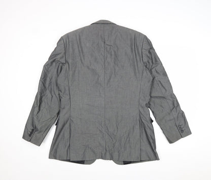 Preworn Mens Grey Polyester Jacket Suit Jacket Size 42 Regular