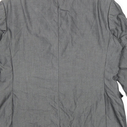 Preworn Mens Grey Polyester Jacket Suit Jacket Size 42 Regular
