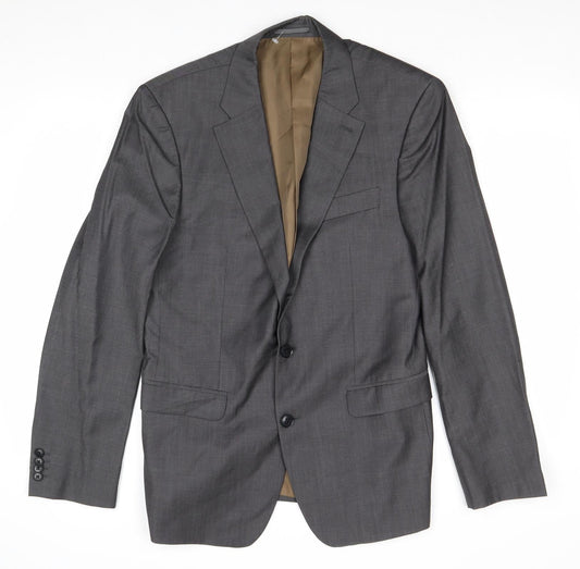 Woolmark Mens Grey Polyester Jacket Suit Jacket Size 40 Regular