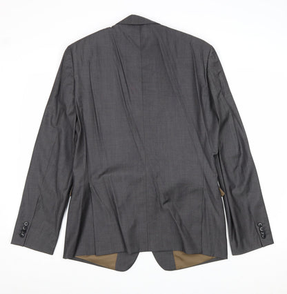 Woolmark Mens Grey Polyester Jacket Suit Jacket Size 40 Regular