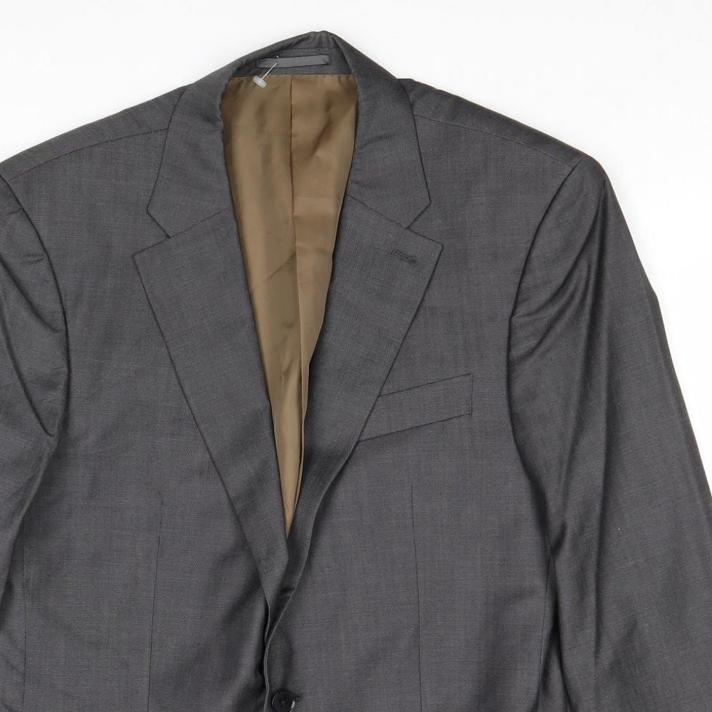 Woolmark Mens Grey Polyester Jacket Suit Jacket Size 40 Regular